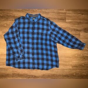 Polo Country Ralph Lauren Blue‎ Plaid Flannel Long Sleeve Button Up Shirt 4XB B8